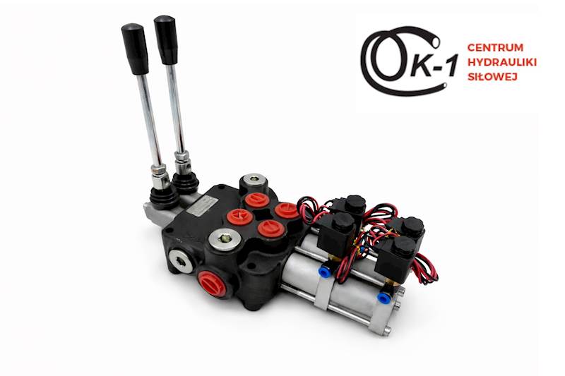 ROZDZIELACZ HYDRAULICZNY 2 SEKCYJNY 40L STEROWANIE PNEUMATYCZNIE 2 SEKCJE 24V