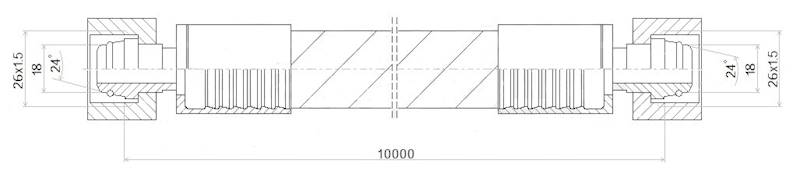 PRZEWÓD WĄŻ HYDRAULICZNY DN16 26/26 DKOL-DKOL AA10000 250bar