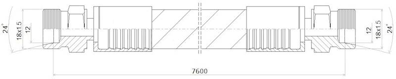 PRZEWÓD WĄŻ HYDRAULICZNY DN10 18/18 CEL-CEL BB7600 330bar