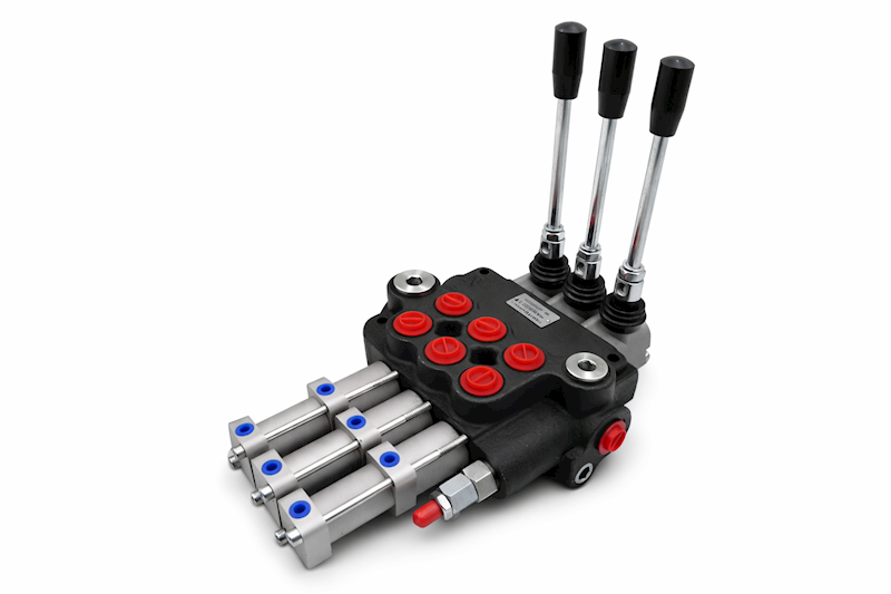 ROZDZIELACZ HYDRAULICZNY 3 SEKCYJNY 40L STEROWANIE PNEUMATYCZNIE 3 SEKCJE 24V