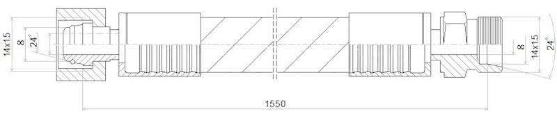 PRZEWÓD WĄŻ HYDRAULICZNY DN6 14/14 DKOL-CEL AB1550 400bar