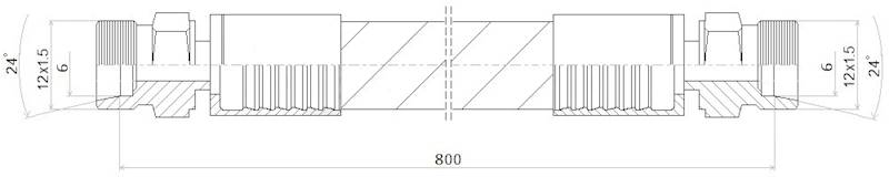 PRZEWÓD WĄŻ HYDRAULICZNY DN6 12/12 CEL-CEL BB800 400bar