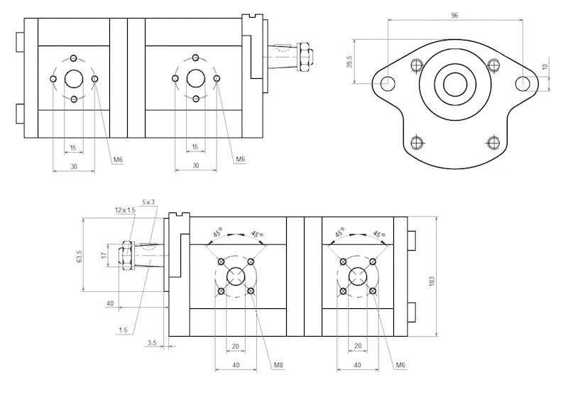 POMPA HYDRAULICZNA RENAULT 0510565323 14cm+8cm