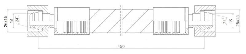 PRZEWÓD WĄŻ HYDRAULICZNY DN16 26/26 DKOL-DKOL AA450 250bar