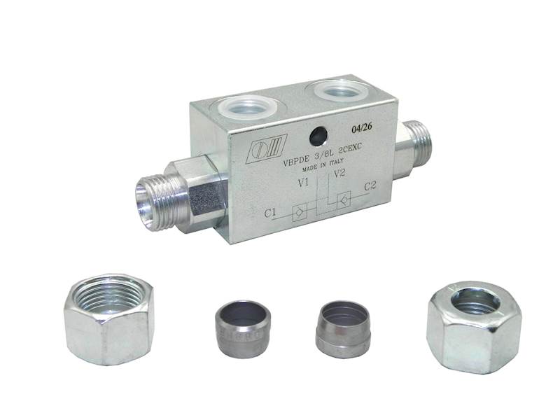 Zawór zwrotny blokujący VBPDE 3/8L 2CEXC do montażu na rurze 12mm