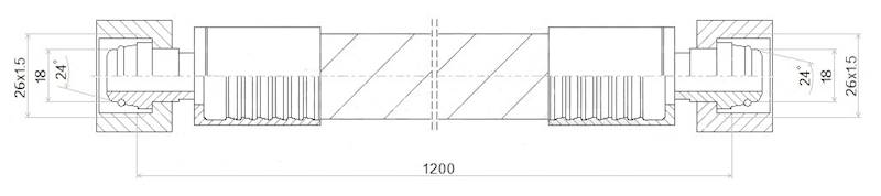 PRZEWÓD WĄŻ HYDRAULICZNY DN16 26/26 DKOL-DKOL AA1200 250bar