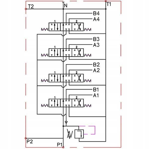 ROZDZIELACZ HYDRAULICZNY 4 SEKCJE 80L JOYSTICK
