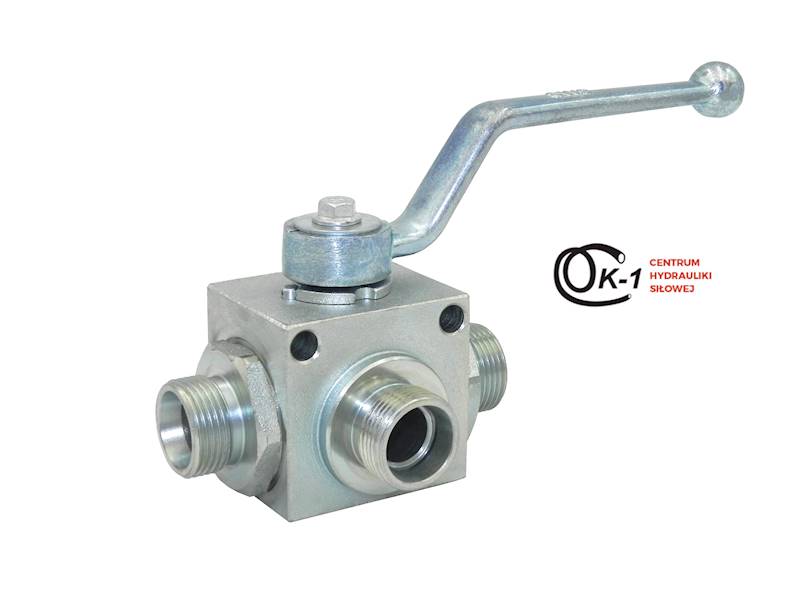 ZAWÓR HYDRAULICZNY RĘCZNY KULOWY 3 DROGOWY M18x1.5 12L