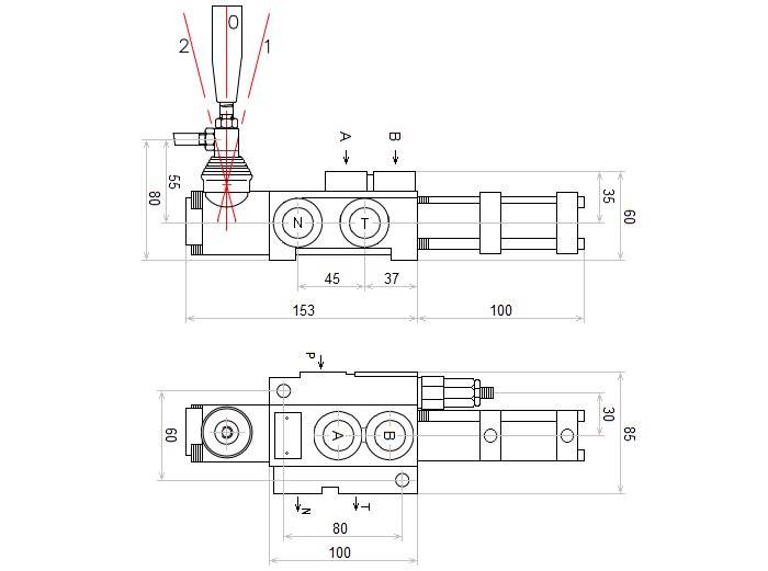 ROZDZIELACZ HYDRAULICZNY 1 SEKCYJNY 40L STEROWANY PNEUMATYCZNIE 1 SEKCJA