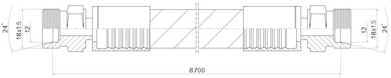 PRZEWÓD WĄŻ HYDRAULICZNY DN10 18/18 CEL-CEL BB8700 330bar