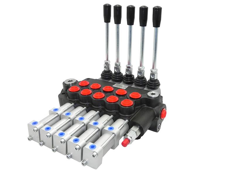 ROZDZIELACZ HYDRAULICZNY 5 SEKCYJNY 80L STEROWANY PNEUMATYCZNIE 5 SEKCJI