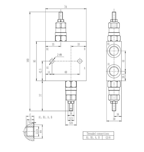 ZAWÓR HAMUJĄCY SILNIKA HYDRAULICZNEGO SMR VAU 3/8