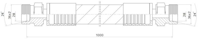 PRZEWÓD WĄŻ HYDRAULICZNY DN25 36/36 CEL-CEL BB1000 165bar