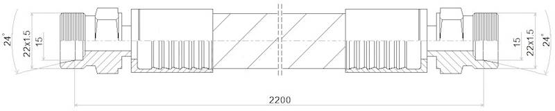 PRZEWÓD WĄŻ HYDRAULICZNY DN12 22/22 CEL-CEL BB2200 275bar