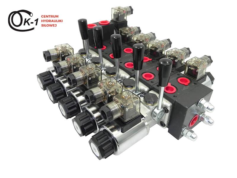 ROZDZIELACZ HYDRAULICZNY CETOP 5 SEKCJI 24V STEROWANIE ELEKTRYCZNE + RĘCZNE