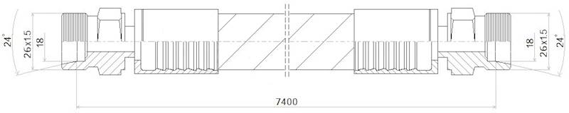PRZEWÓD WĄŻ HYDRAULICZNY DN16 26/26 CEL-CEL BB7400 250bar