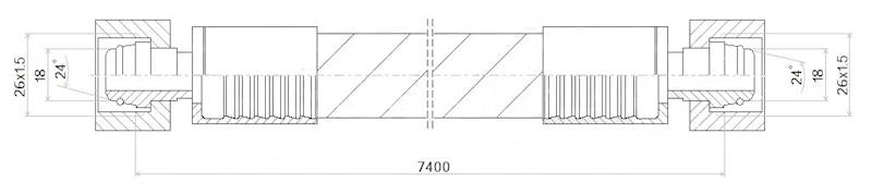PRZEWÓD WĄŻ HYDRAULICZNY DN16 26/26 DKOL-DKOL AA7400 250bar