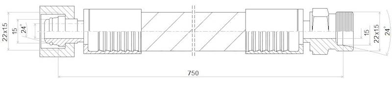 PRZEWÓD WĄŻ HYDRAULICZNY DN12 22/22 DKOL-CEL AB750 275bar