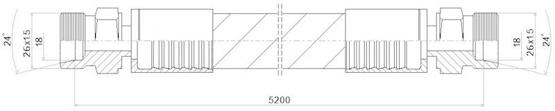 PRZEWÓD WĄŻ HYDRAULICZNY DN16 26/26 CEL-CEL BB5200 250bar