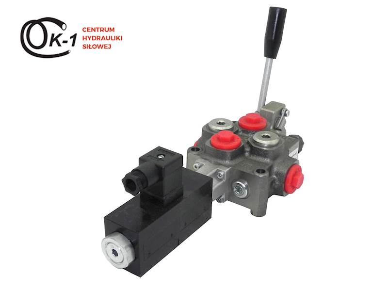 ROZDZIELACZ HYDRAULICZNY ELEKTRYCZNY + DŹWIGNIA 1 SEKCYJNY Q45 60L 24V