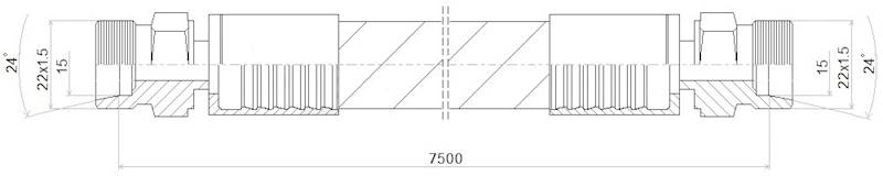 PRZEWÓD WĄŻ HYDRAULICZNY DN12 22/22 CEL-CEL BB7500 275bar