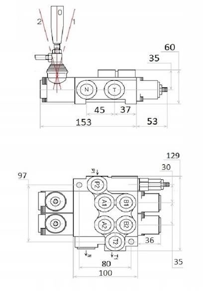 ROZDZIELACZ HYDRAULICZNY 2 SEKCJE 40L NURNIK + PŁYWAJĄCA