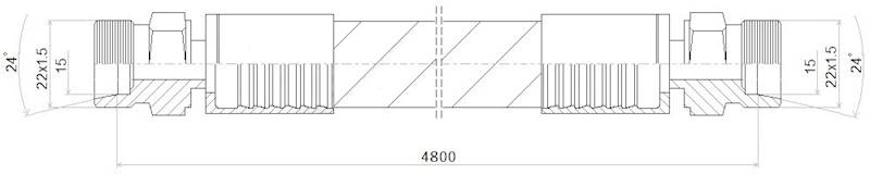 PRZEWÓD WĄŻ HYDRAULICZNY DN12 22/22 CEL-CEL BB4800 275bar