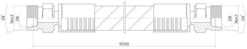 PRZEWÓD WĄŻ HYDRAULICZNY DN25 36/36 CEL-CEL BB9700 165bar