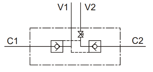 Zamek zawór zwrotny sterowany bliźniaczy VBPDE BSP 3/8''
