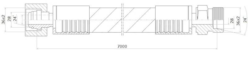 PRZEWÓD WĄŻ HYDRAULICZNY DN25 36/36 DKOL-CEL AB7000 165bar