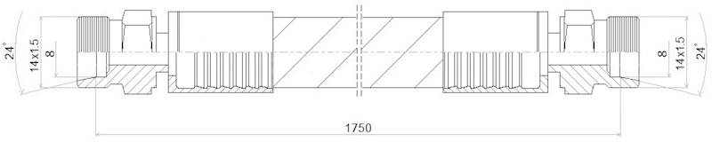 PRZEWÓD WĄŻ HYDRAULICZNY DN6 14/14 CEL-CEL BB1750 400bar