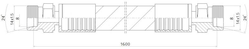 PRZEWÓD WĄŻ HYDRAULICZNY DN6 14/14 CEL-CEL BB1600 400bar