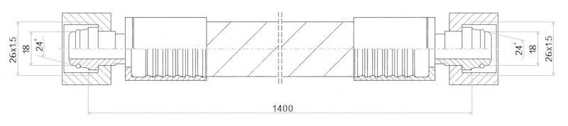 PRZEWÓD WĄŻ HYDRAULICZNY DN16 26/26 DKOL-DKOL AA1400 250bar