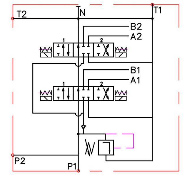 ROZDZIELACZ HYDRAULICZNY 2 SEKCJE 80L ELEKTRYCZNY 24V