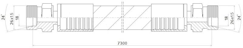 PRZEWÓD WĄŻ HYDRAULICZNY DN16 26/26 CEL-CEL BB7300 250bar