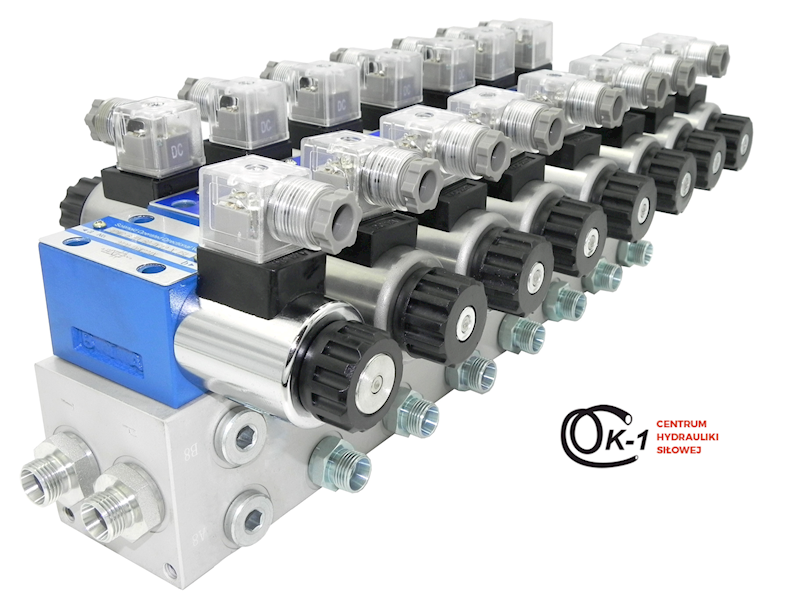 ROZDZIELACZ CETOP 7 SEKCJE 60L elektryczny + odciążenie 24V