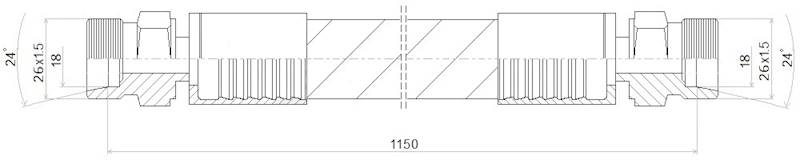 PRZEWÓD WĄŻ HYDRAULICZNY DN16 26/26 CEL-CEL BB1150 250bar