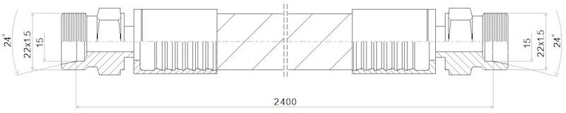 PRZEWÓD WĄŻ HYDRAULICZNY DN12 22/22 CEL-CEL BB2400 275bar