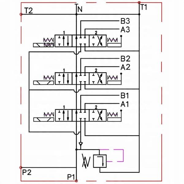 ROZDZIELACZ HYDRAULICZNY ELEKTRYCZNY + DŹWIGNIE 3 SEKCYJNY Q45 60L 24V