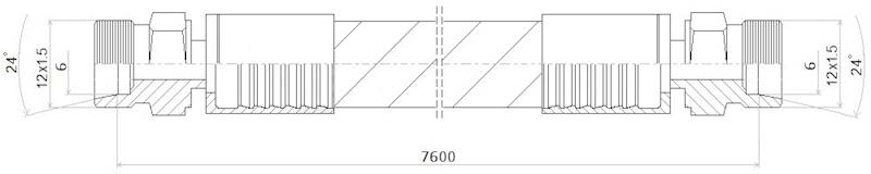 PRZEWÓD WĄŻ HYDRAULICZNY DN6 12/12 CEL-CEL BB7600 400bar