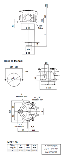 KORPUS FILTRA HYDRAULICZNEGO MPF 1003 AG3 SH 63030