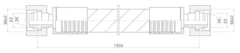 PRZEWÓD WĄŻ HYDRAULICZNY DN20 30/30 DKOL-DKOL AA1350 215bar