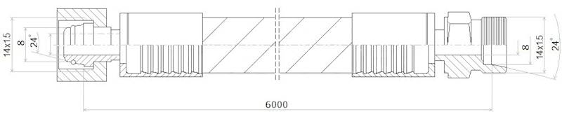 PRZEWÓD WĄŻ HYDRAULICZNY DN6 14/14 DKOL-CEL AB6000 400bar