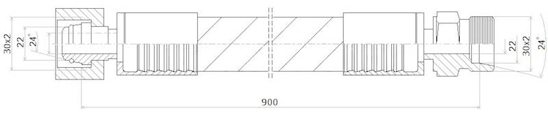 PRZEWÓD WĄŻ HYDRAULICZNY DN20 30/30 DKOL-CEL AB900 215bar