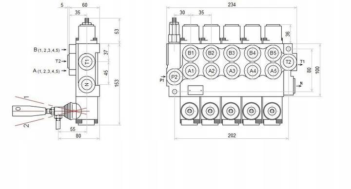 ROZDZIELACZ HYDRAULICZNY 5 SEKCJI 40L POD SILNIK