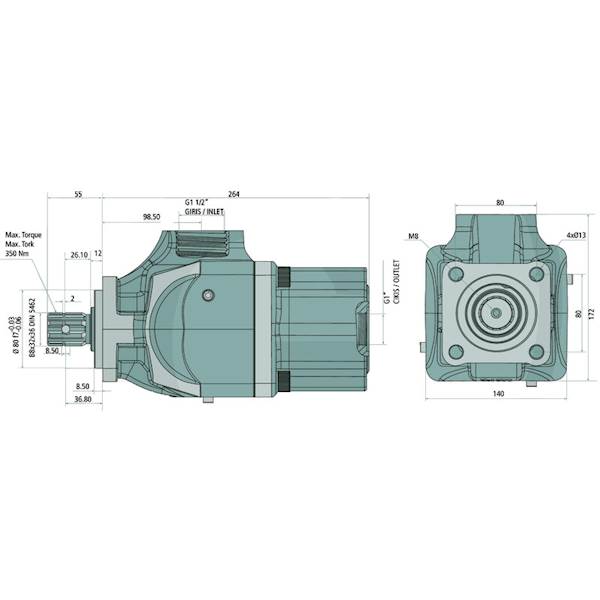 Pompa hydrauliczna tłoczkowa 90L/min 300 bar KP-100-60S-F131