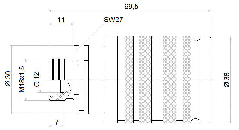 SZYBKOZŁĄCZE HYDRAULICZNE PAV ISO-A 1/2 EURO GNIAZDO M18-1.5