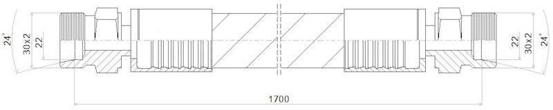 PRZEWÓD WĄŻ HYDRAULICZNY DN20 30/30 CEL-CEL BB1700 215bar