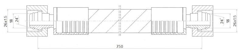 PRZEWÓD WĄŻ HYDRAULICZNY DN16 26/26 DKOL-DKOL AA750 250bar