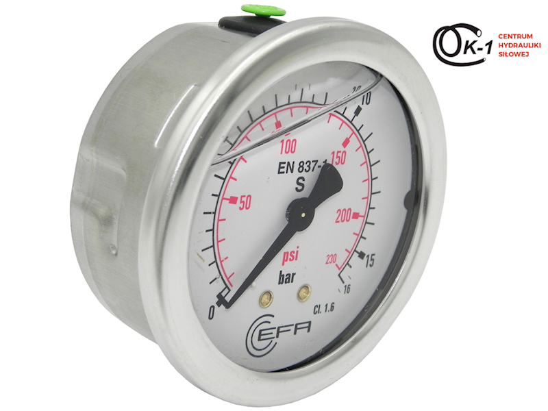 MANOMETR HYDRAULICZNY ZEGAR 63mm 0-1000 Bar 1/4 TYLNE